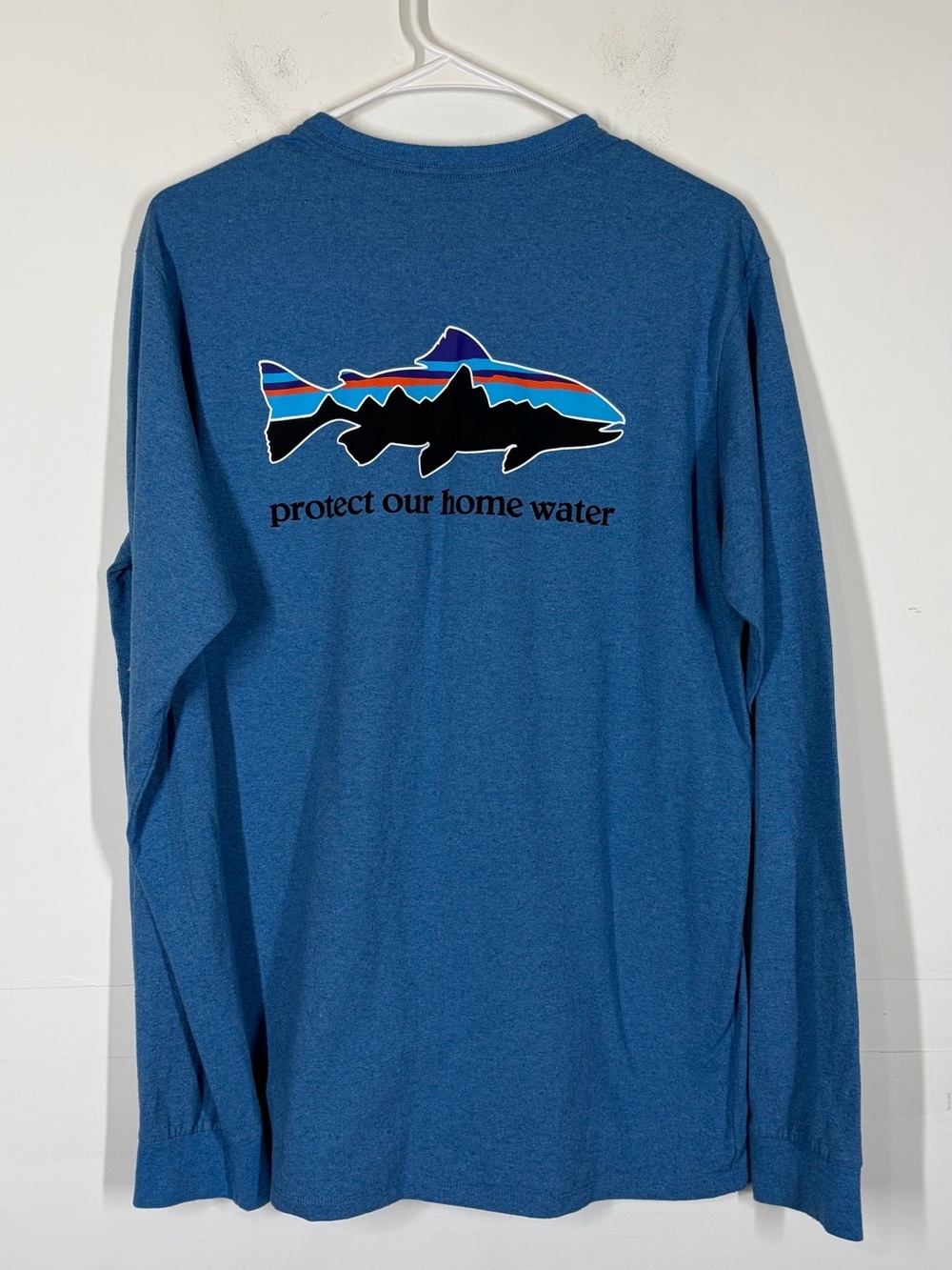 Patagonia Fish Logo Protect Our Home Water Shirt Size Medium